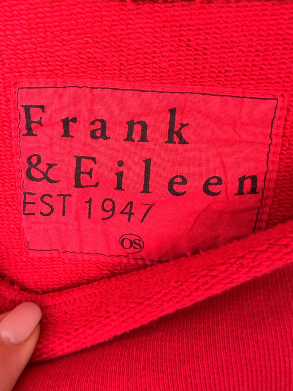 FRANK & EILEEN Red Triple Fleece Olive Capelet.Sweatshirt O/S Rare Color $238 - Picture 2 of 8